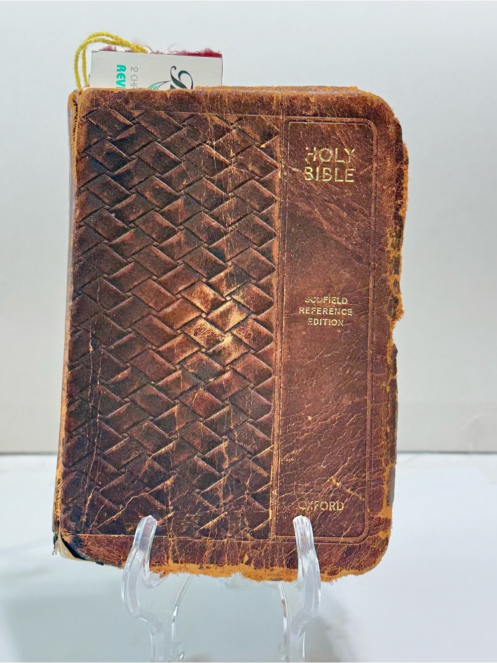 Vintage 1940’s Oxford Bible Scofield Reference Edition Oxford Leather Worn Aged
